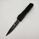 PRE-OWNED Microtech Ultratech EX - ZBP Bayonet Tactical Full Serrated w/ Black Milled Handle Signature Series 1120EX-3TS