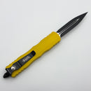 Microtech Dirac Yellow Handle w/ D/E Black M390MK 225-1YW