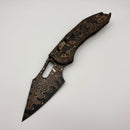 PRE-OWNED Microtech Marfione Select Manual Stitch RAM LOK Baker Forge Damascus & Live Wire Carbon Fiber Handles 169RL-16MS2