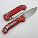 Microtech Knives LUDT Ram-Lok w/ Red Frag Handle & Stonewash Tanto 1136RL-10FRRD