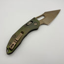 PRE-OWNED Microtech Marfione Select Manual Stitch RAM LOK Antique Green Titanium Handles & Bronze M390MK 169RL-13MS1