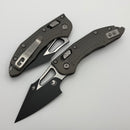 Microtech Knives Manual M-Stitch RAM LOK Natural Clear Frag Aluminum Handles & Black M390MK 169MRL-1FRNC