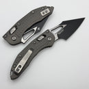 Microtech Knives Manual M-Stitch RAM LOK Natural Clear Frag Aluminum Handles & Black M390MK 169MRL-1FRNC