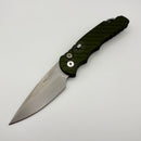 Pre-Owned Pro-Tech TR-5 Green Feather Handle w/ Mosaic Pin Button & Stonewash S35VN