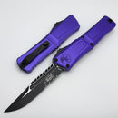 Microtech Knives Combat Troodon Gen III Black Partial Serrated Interceptor w/ Purple Handle Signature Series 1217-2PUS