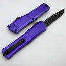 Microtech Knives Combat Troodon Gen III Black Partial Serrated Interceptor w/ Purple Handle Signature Series 1217-2PUS