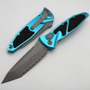 Microtech Socom Elite Auto Apocalyptic T/E Full Serrated w/ Turquoise Handle 161A-12APTQ