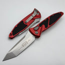 Microtech Socom Elite Auto Red Handles w/ Stonewash Tanto 161A-10RD