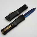 Marfione Custom Knives Combat Troodon LT Gen III Blued Baker Forge Wavy Coppermai Damascus D/E w/ Black Handle & Bronze Hardware