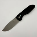 Pre-Owned Pro-Tech Vero Designs Synapse Auto w/ Black Aluminum Handle & Abalone Button w/ Blasted MagnaMax