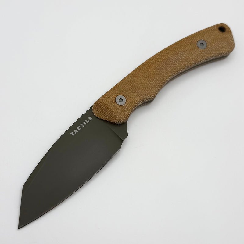 Tactile Knife Redhawk Fixed Blade w/ Green Cerakote MagnaCut & Brown Micarta Handles