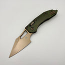 Pre-Owned Microtech Marfione Select Manual M-Stitch RAM LOK Antique Green Titanium Handles & Bronze M390MK 169MRL-13MS1