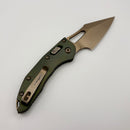 Pre-Owned Microtech Marfione Select Manual M-Stitch RAM LOK Antique Green Titanium Handles & Bronze M390MK 169MRL-13MS1