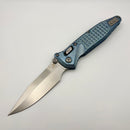 Pre-Owned Marfione Select Microtech Socom Ram-Lok Ice Blue Titanium Frag Handles w/ Blue Accents & Spear Point Stonewash M390MK 160RL-10FRSMS7