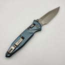 Pre-Owned Marfione Select Microtech Socom Ram-Lok Ice Blue Titanium Frag Handles w/ Blue Accents & Spear Point Stonewash M390MK 160RL-10FRSMS7