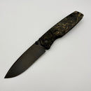 Pre-Owned Custom Knife Factory Lex w/ Yellow Carbon Fiber Handles & Blackwash M398