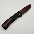 Pre-Owned Chaves Pro-Tech Redencion 229 Auto Copper Rose Black Handle & Copper PVD Drop Point S35VN