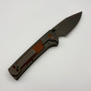 Pre-Owned Chaves Knives Scapegoat Street Dirty Steve w/ Titanium Magnetic Natural Micarta Inlaid Handles & Stonewash Grey PVD M390