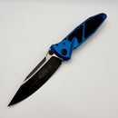 Pre-Owned Microtech Socom Elite Manual Black Single Edge w/ Blue Handles 160-1BL