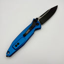Pre-Owned Microtech Socom Elite Manual Black Single Edge w/ Blue Handles 160-1BL
