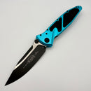 Pre-Owned Microtech Socom Elite Manual Black Single Edge w/ Turquoise Handles 160-1TQ