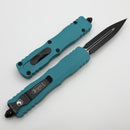 Microtech Dirac Delta Cyan Handle w/ D/E Black Tactical Standard 227-1CN