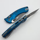 Microtech Amphibian Mini RAM LOK Blue Frag Aluminum & Apocalyptic M390MK 137MRL-10APFRBL
