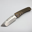 Medford Marauder Full Size Bronze Titanium Handles w/ 0.26" Tumbled S45VN Tanto