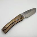Medford Marauder Full Size Bronze Titanium Handles w/ 0.26" Tumbled S45VN Tanto