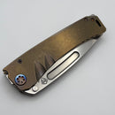 Medford Marauder Full Size Bronze Titanium Handles w/ 0.26" Tumbled S45VN Tanto