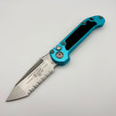 Pre-Owned Microtech Knives LUDT Gen III Stonewash Full Serrated Tanto w/ Turquoise Handle 1136-12TQ