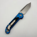 Pre-Owned Microtech Knives LUDT Gen III Stonewash Full Serrated Tanto w/ Blue Handle 1136-12BL