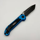 Pre-Owned Microtech Knives LUDT Gen III Black P/S Tanto w/ Blue Handle 1136-2BL