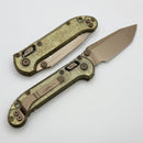 Marfione Select Microtech LUDT Ram-Lok w/ Antique Gold Slab Side Titanium Handles w/ Bronze Accents & Bronze Tanto 1136RLS-13MS2