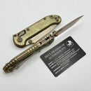 Marfione Select Microtech LUDT Ram-Lok w/ Antique Gold Slab Side Titanium Handles w/ Bronze Accents & Bronze Tanto 1136RLS-13MS2