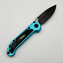 Pre-Owned Microtech Knives LUDT Gen III Black Drop Point w/ Turquoise Handle 1135-1TQ