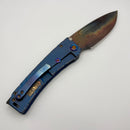 Pre-Owned Medford Marauder Full Size Blue Fallout Titanium Handles w/ 0.26" Vulcan 3V Drop Point
