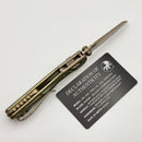 Microtech Marfione Select MSI RAM LOK Mini Fluted Antique Gold w/ Bronze Accent & Full Serrated Bronze M390MK 210M-15FLMS4