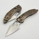 Marfione Select Manual M-Stitch RAM LOK Slab Side Flamed Titanium Handles w/ Bronze Accents & Stonewash M390MK 169MRL-10MS7