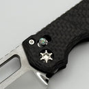 Heretic Custom Koschei Carbon Fiber Handle w/ Abalone Button Inlays & Mirror M390