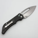 Heretic Custom Koschei Carbon Fiber Handle w/ Abalone Button Inlays & Mirror M390