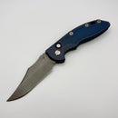 Hinderer XM18 3.5" Auto Battle Blue w/ Working Finish Bowie (Consignment)