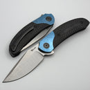 Reate Knives TF-4 Carbon Fiber/Crystal Titanium Scales w/ 3.4" M398