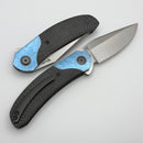 Reate Knives TF-4 Carbon Fiber/Crystal Titanium Scales w/ 3.4" M398