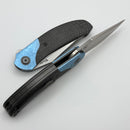 Reate Knives TF-4 Carbon Fiber/Crystal Titanium Scales w/ 3.4" M398
