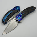 Reate Knives TF-4 Marble Carbon Fiber/ZircuTi Scales w/ 3.4" M398