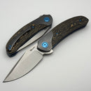 Reate Knives TF-4 Gold Camo Carbon Fiber/Zirconium Scales w/ 3.4" M398