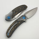 Reate Knives TF-4 Gold Camo Carbon Fiber/Zirconium Scales w/ 3.4" M398