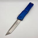 Microtech Knives Combat Troodon Gen III Stonewash Tanto w/ Blue Handle 1144-10BL (Consignment)