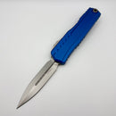 Microtech Cypher II D/E Stonewash w/ Blue Handle 1242-10BL (Consignment)
